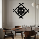 Samurai Wolf Metal Wall Art - Unique Warrior-Inspired Steel Decor - KAF087