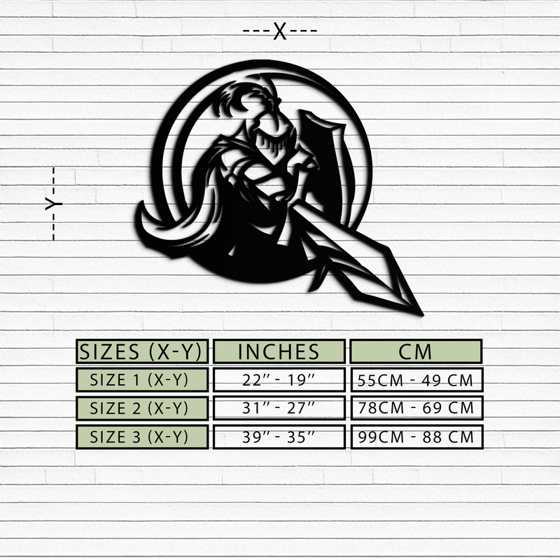Knight Metal Wall Art - Medieval Warrior Wall Decor - KAF089