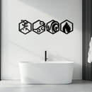 Four Elements Metal Wall Art - Modern Elemental Symbol Decor - KAF090