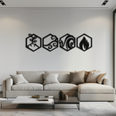 Four Elements Metal Wall Art - Modern Elemental Symbol Decor - KAF090