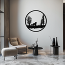 Howling Wolf Metal Wall Art - Rustic Nature-Inspired Steel Decor - KAF092