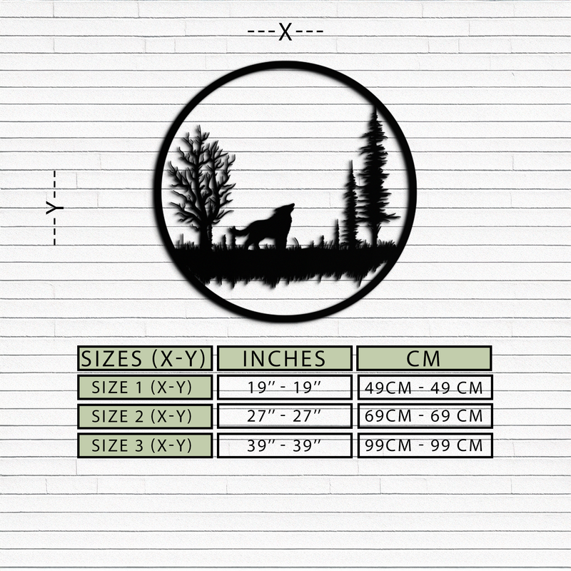 Howling Wolf Metal Wall Art - Rustic Nature-Inspired Steel Decor - KAF092