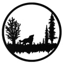 Howling Wolf Metal Wall Art - Rustic Nature-Inspired Steel Decor - KAF092