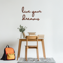 Live Your Dreams Metal Wall Art - Inspirational Script Wall Decor - KAF096
