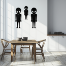 Alien Trio Metal Wall Art - Futuristic Sci-Fi Themed Wall Decor - KAF097