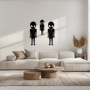Alien Trio Metal Wall Art - Futuristic Sci-Fi Themed Wall Decor - KAF097