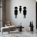 Alien Trio Metal Wall Art - Futuristic Sci-Fi Themed Wall Decor - KAF097