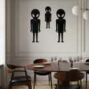 Alien Trio Metal Wall Art - Futuristic Sci-Fi Themed Wall Decor - KAF097