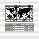 Geometric World Map Metal Wall Art - Modern Minimalist Steel Wall Decor - KAF098