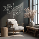 Geometric World Map Metal Wall Art - Modern Compass Wall Decor - KAF099