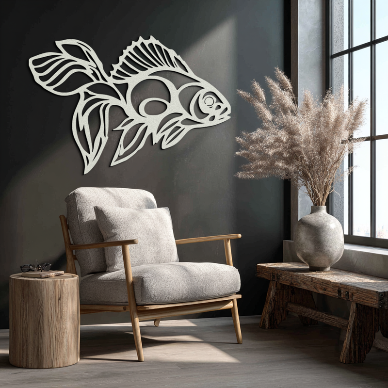 Abstract Fish Metal Wall Art - Modern Steel Wall Decor - KAF101