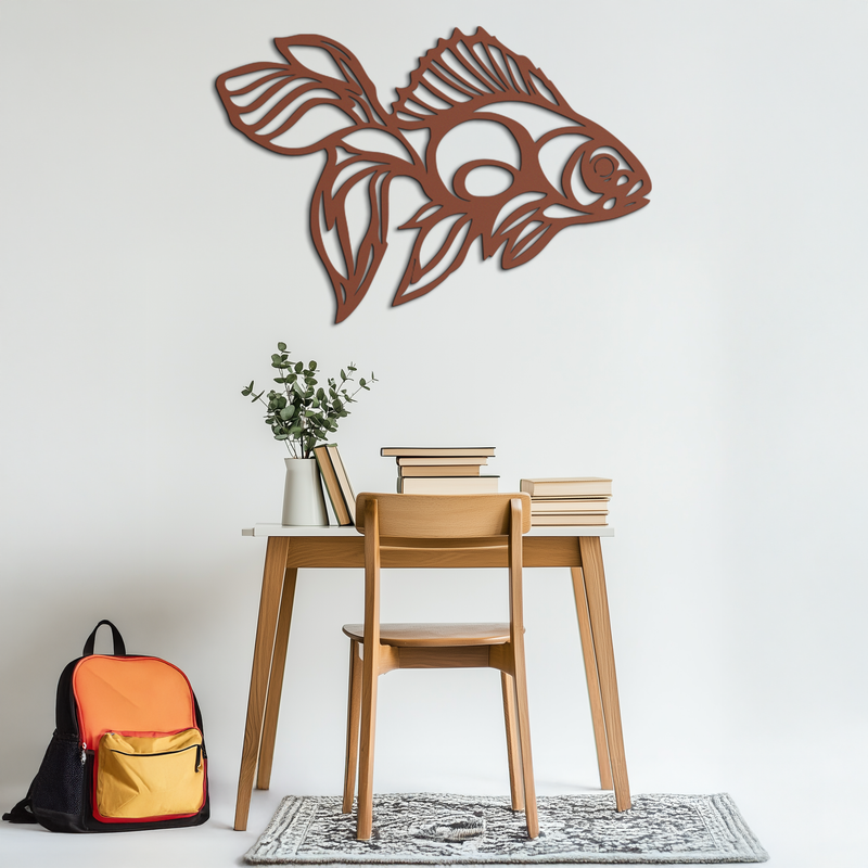 Abstract Fish Metal Wall Art - Modern Steel Wall Decor - KAF101