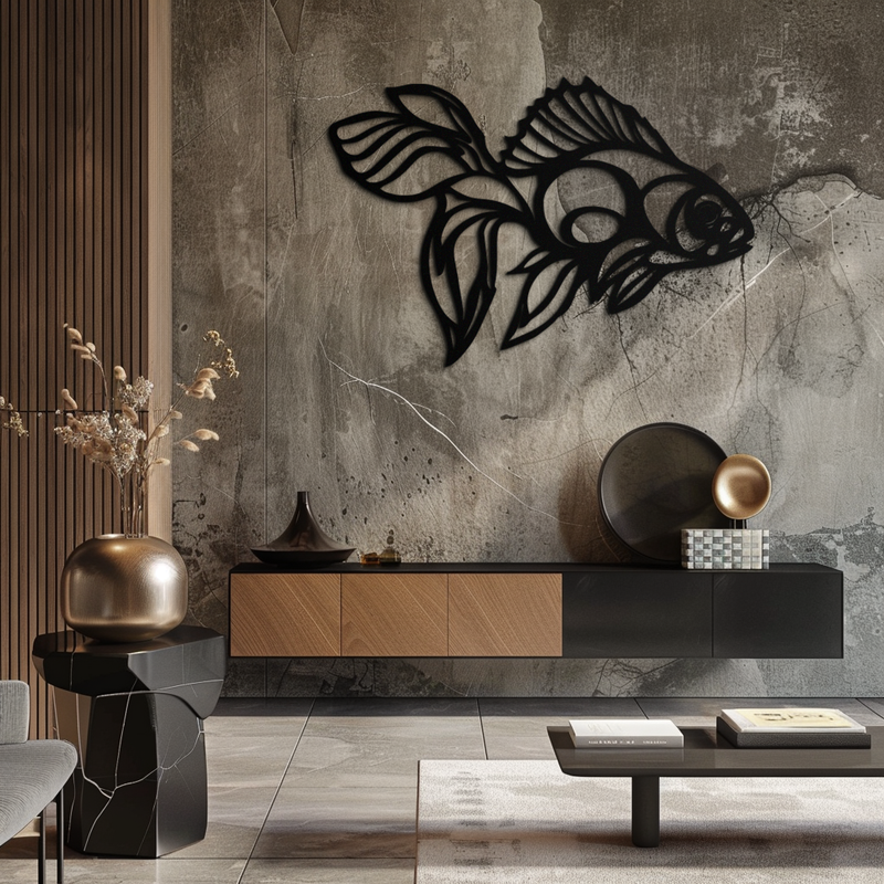 Abstract Fish Metal Wall Art - Modern Steel Wall Decor - KAF101