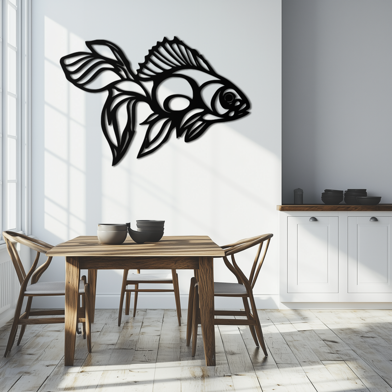 Abstract Fish Metal Wall Art - Modern Steel Wall Decor - KAF101