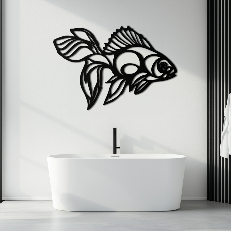 Abstract Fish Metal Wall Art - Modern Steel Wall Decor - KAF101