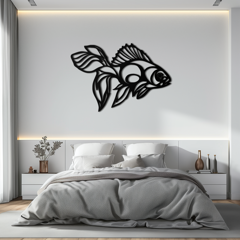 Abstract Fish Metal Wall Art - Modern Steel Wall Decor - KAF101