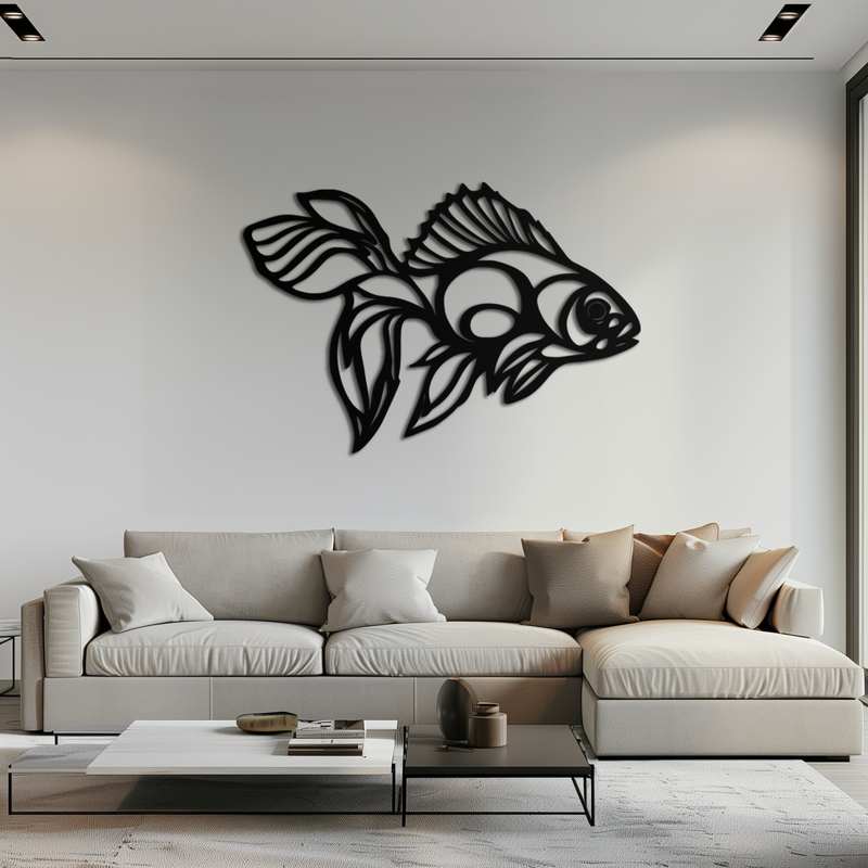 Abstract Fish Metal Wall Art - Modern Steel Wall Decor - KAF101