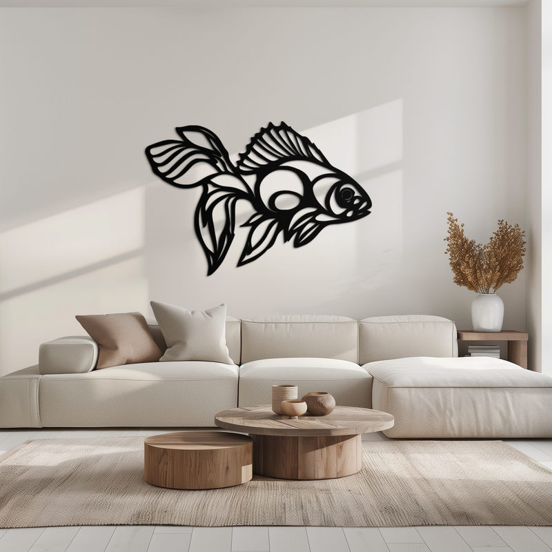 Abstract Fish Metal Wall Art - Modern Steel Wall Decor - KAF101