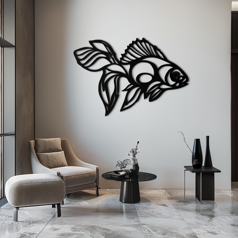 Abstract Fish Metal Wall Art - Modern Steel Wall Decor - KAF101