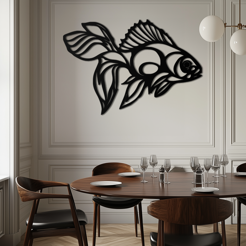 Abstract Fish Metal Wall Art - Modern Steel Wall Decor - KAF101