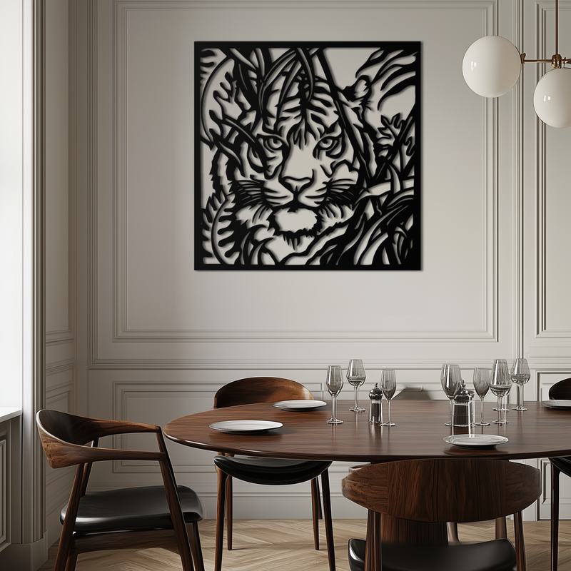 Tiger Metal Wall Art - Jungle-Inspired Modern Steel Wall Decor - KAF102