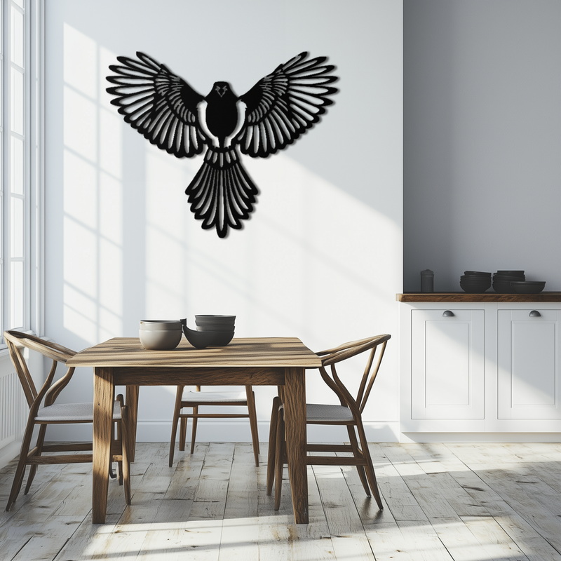 Flying Bird Metal Wall Art – Modern Minimalist Bird Silhouette Wall Decor - KAF104