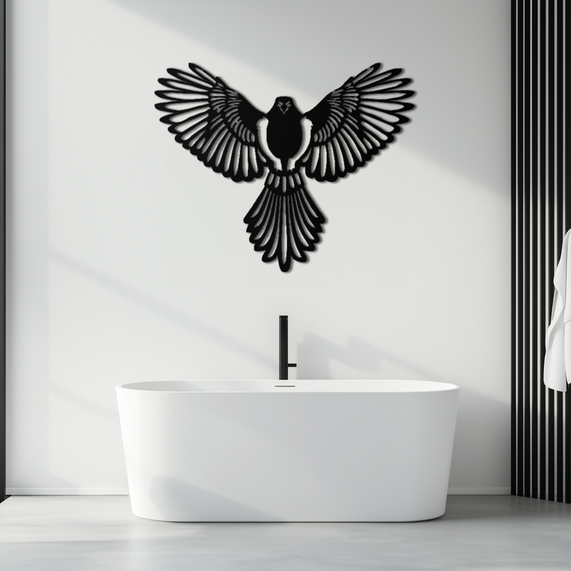 Flying Bird Metal Wall Art – Modern Minimalist Bird Silhouette Wall Decor - KAF104