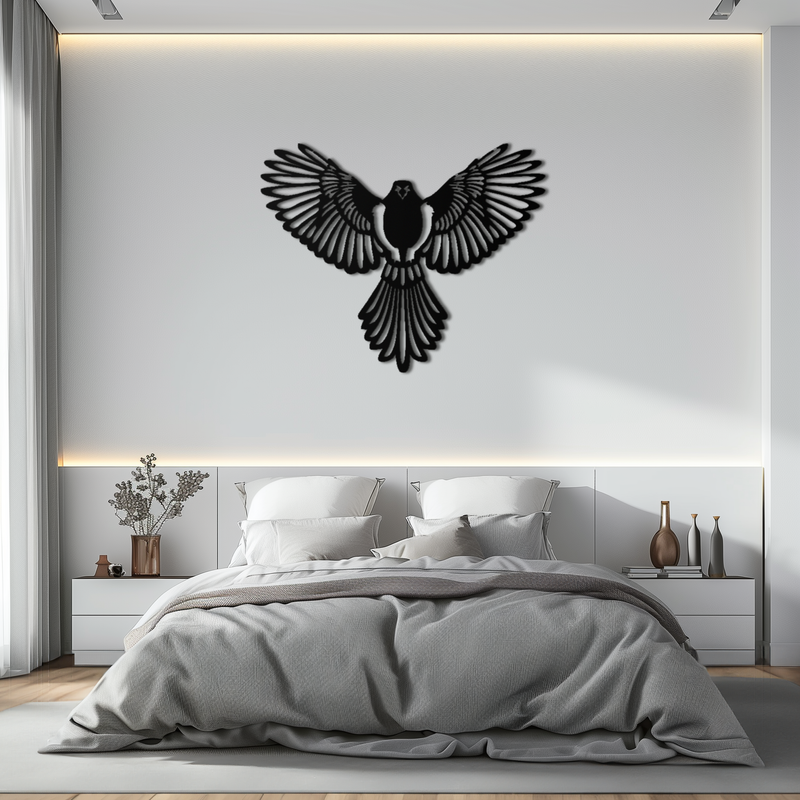 Flying Bird Metal Wall Art – Modern Minimalist Bird Silhouette Wall Decor - KAF104