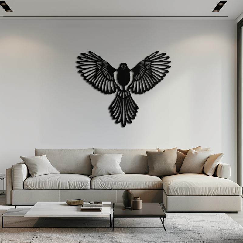 Flying Bird Metal Wall Art – Modern Minimalist Bird Silhouette Wall Decor - KAF104