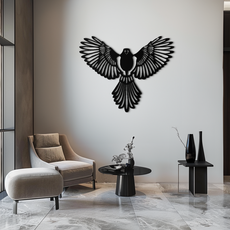 Flying Bird Metal Wall Art – Modern Minimalist Bird Silhouette Wall Decor - KAF104