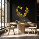Floral Heart Metal Wall Art - Elegant Steel Rose Wreath - KAF107