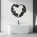 Floral Heart Metal Wall Art - Elegant Steel Rose Wreath - KAF107