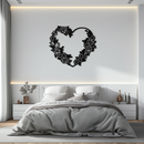Floral Heart Metal Wall Art - Elegant Steel Rose Wreath - KAF107