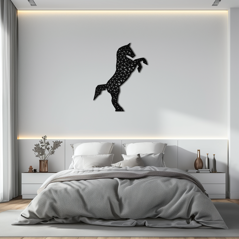 Geometric Horse Metal Wall Art - Modern Steel Horse Silhouette - KAF108