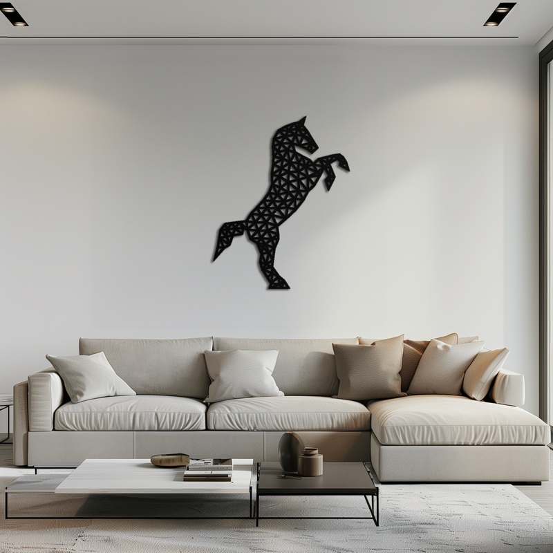 Geometric Horse Metal Wall Art - Modern Steel Horse Silhouette - KAF108