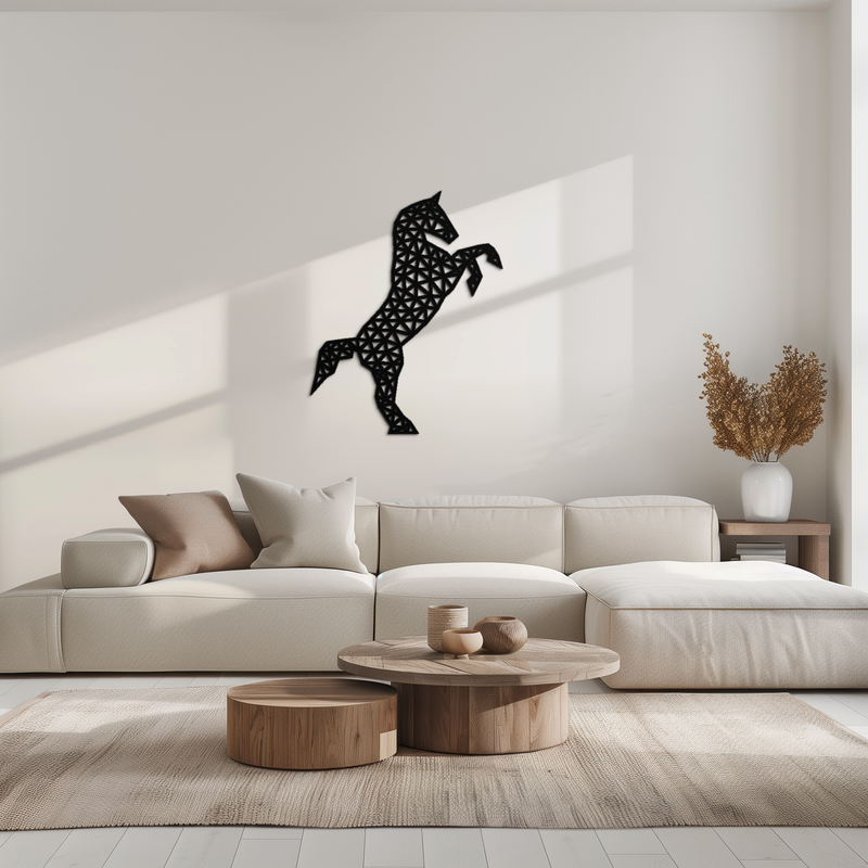 Geometric Horse Metal Wall Art - Modern Steel Horse Silhouette - KAF108