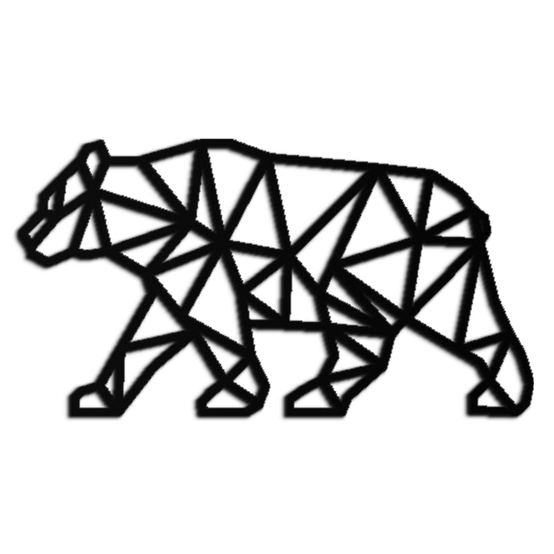 Geometric Bear Metal Wall Art - Modern Steel Animal Decor - KAF109