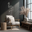 Geometric Flamingo Metal Wall Art - Modern Minimalist Steel Decor - KAF110