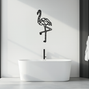 Geometric Flamingo Metal Wall Art - Modern Minimalist Steel Decor - KAF110