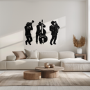 Jazz Musicians Metal Wall Art - 3-Piece Silhouette Music Decor - KAF111