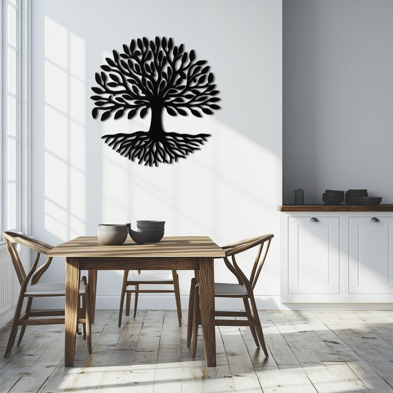 Tree of Life Metal Wall Art - Modern Steel Nature-Inspired Decor - KAF112