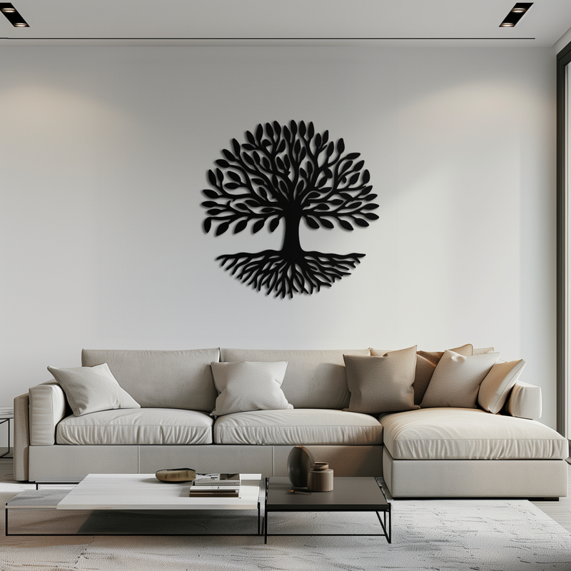 Tree of Life Metal Wall Art - Modern Steel Nature-Inspired Decor - KAF112