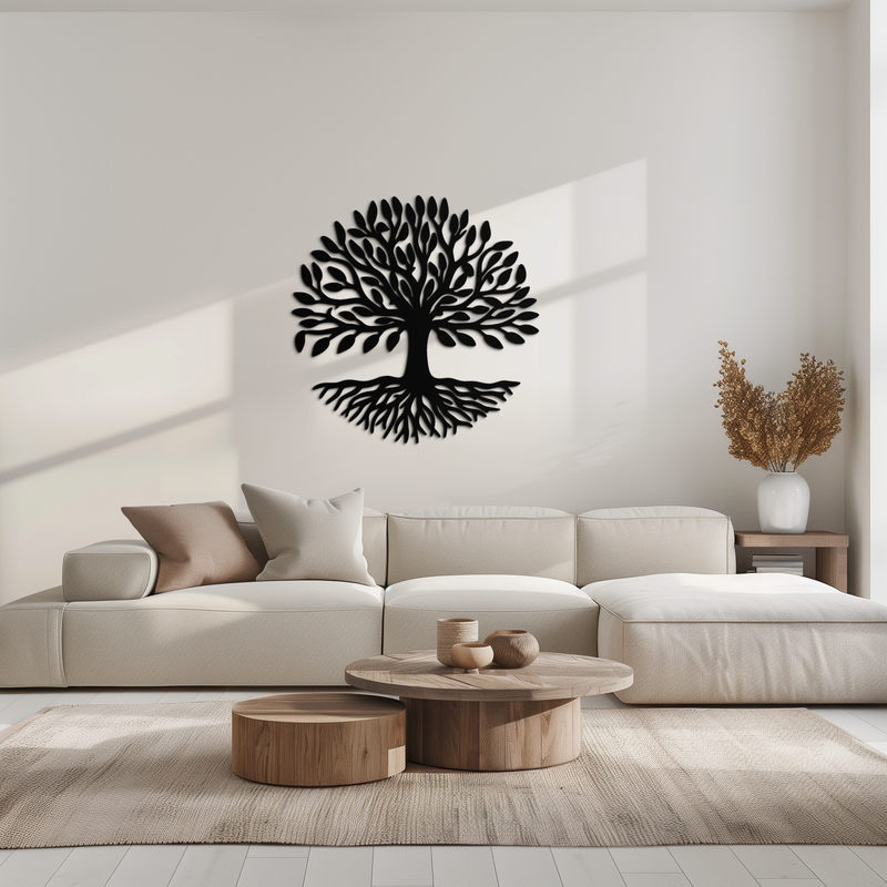 Tree of Life Metal Wall Art - Modern Steel Nature-Inspired Decor - KAF112