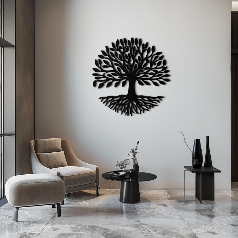 Tree of Life Metal Wall Art - Modern Steel Nature-Inspired Decor - KAF112