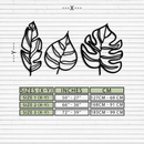 Geometric Leaf Trio Metal Wall Art - Modern Botanical Steel Decor - KAF114