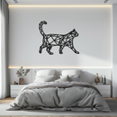 Geometric Cat Metal Wall Art - Modern Feline-Inspired Decor - KAF116