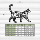 Geometric Cat Metal Wall Art - Modern Feline-Inspired Decor - KAF116