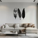 Geometric Feather Metal Wall Art - Modern Boho Steel Decor - KAF117