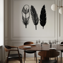 Geometric Feather Metal Wall Art - Modern Boho Steel Decor - KAF117