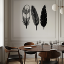 Geometric Feather Metal Wall Art - Modern Boho Steel Decor - KAF117